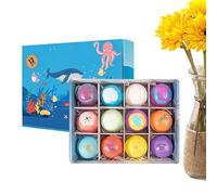 Lot de 12 balles de sel de douche pour le nettoyage du corps en douceur | Bain de douche avec œuf surprise pour | Pour la maison, les voyages, l'hôtel, le spa