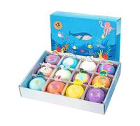 Lot de 12 balles de sel de douche rafraîchissantes pour le nettoyage du corps - Balles effervescentes avec jouet surprise pour la maison, les voyages, l'hôtel et le spa