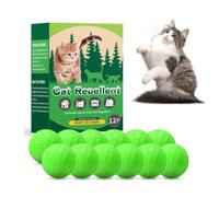 Lot de 12 balles dissuasives naturelles à l'huile de menthe poivrée pour chat - Granulaire à base de plantes pour le contrôle des chats de jardin, intérieur/extérieur pour garder les chats hors de la