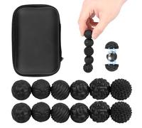 Lot de 12 balles magnétiques sensorielles avec textures - Balle à tension magnétique créative - Portable - Jouet sensoriel pour soulager le stress - Mallette de transport pour adolescents (noir)