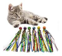 Lot de 12 balles rebondissantes en forme de ruban coloré - Jouet élastique pour chat et chien avec serpentins pour animaux domestiques et enfants - 25 cm de couleur aléatoire pour jouer en intérieur