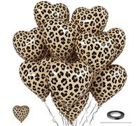Lot de 12 ballons à l'hélium en forme de cœur avec imprimé léopard - 45,7 cm - Pour anniversaire, enterrement de vie de jeune fille, fête prénuptiale, Saint-Valentin
