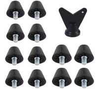 Lot de 12 ballons de football en alliage d'aluminium pour goujons | Deux options de taille : 13 mm, 16 mm, poignée à pointe en métal, traction ferme au sol, échange facile, design