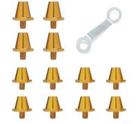 Lot de 12 ballons de football en aluminium 11 mm et 13 mm pour clous Doré | Stabilité améliorée sur l'herbe, forme conique pour la pénétration, s'adapte à la plupart des marques