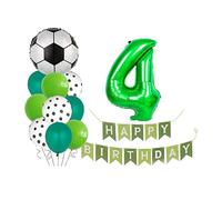 Lot de 12 ballons de football pour 4e anniversaire, décoration de fête de remise de diplôme en forme de chiffre 4