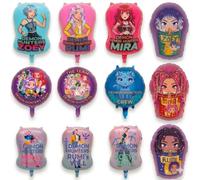 Lot de 12 ballons en aluminium pour décoration d'anniversaire sur le thème des chasseurs de démons K-pop pour garçons et filles