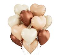 Lot de 12 ballons en forme de cœur marron crème et abricot - 45,7 cm - ballons à l'hélium pour Saint-Valentin, mariage, fiançailles, décorations de fête