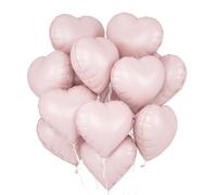 Lot de 12 ballons en forme de cœur rose pastel pour Saint-Valentin, mariage, fiançailles - 45,7 cm