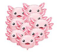 Lot de 12 ballons gonflables Axolotl en aluminium pour fêtes de vacances, camps d'été, pique-niques à la plage, décorations d'anniversaire d'été, etc. (rose)