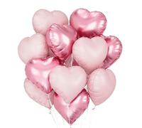 Lot de 12 ballons rose clair en forme de cœur - 45,7 cm - ballons à l'hélium pour Saint-Valentin, mariage, fiançailles, décorations de fête