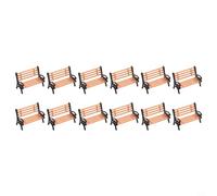 Lot de 12 bancs de parc en plastique coloré à l'échelle 1:50 - Figurines de construction de jouets - Décoration de collection - 12,7 cm
