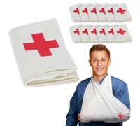 Lot de 12 bandages triangulaires de premiers secours - Écharpe de bras d'urgence, attelle de fracture et pansement de fixation pour plaies, fournitures de survie clinique pour la maison, l'école, le
