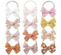 Lot de 12 bandeaux extensibles pour nouveau-né élastiques et respirants pour bébé fille accessoires pour cheveux couleur aléatoire