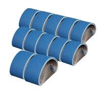 Lot de 12 bandes abrasives 75 x 533 mm en corindon de zircon - Grain 40/60/80/120 - 3 rouleaux chacun, bande abrasive, manchons abrasifs pour métal, bois, verre, pierre, plâtre, carreaux de céramique