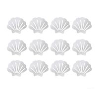 Lot de 12 bandes adhésives antidérapantes en forme de coquillage pour baignoire et piscine, ruban de sécurité transparent avec forte adhérence, rose (transparent)