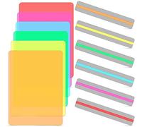 Lot de 12 bandes de lecture guidées colorées pour correction de la dyslexie et filtre d'éclairage, feuilles en plastique marque-page