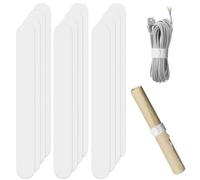 Lot de 12 bandes métalliques blanches recouvertes de silicone - 2,5 x 21,6 cm - Porte-rouleau de papier cadeau - Support de rouleau de papier stabilisateur pour l'organisation du rangement - Blanc