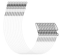 Lot de 12 bas de ligne de pêche en fluorocarbone avec boutons-pression pivotants pour appâts ou crochets pour eau douce de 9 à 22,6 kg
