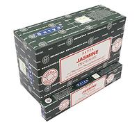 Lot de 12 bâtonnets d'encens parfumés au Jasmin Satya Aggarbatti Parfum de Maison Aromathérapie 15 g x 12 (180 g)