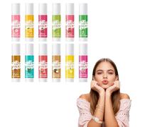 Lot de 12 Baume à Lèvres Nourrissant de Différentes Saveurs Hydratant pour Les Lèvres la Neige Baume a Levre aux Fruits Masque Levre Soin des Lèvres Réparateur Jour et Nuit Lip Balm