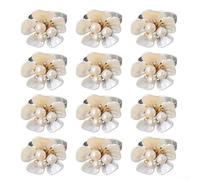 Lot de 12 beaux ronds de serviette en perles d'imitation, porte-coquillages pour ajouter une touche d'élégance à votre table