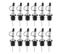 Lot de 12 becs verseurs à liqueur en acier inoxydable réutilisables avec bouchons anti-poussière, bec verseur pour liqueur longue durée, accessoires de barman pour restaurants
