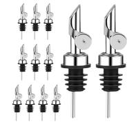 Lot de 12 becs verseurs pour bouteille d'alcool - 1 lot de distributeurs de boissons pour mélanger les cocktails, bouche avec bouchon conique et valve de dosage de liquide pour spiritueux, sirops et