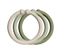 Lot de 12 BIBS LOOPS, Sans bisphénol A, Qualité alimentaire, Polypropylène. Polypropylène, Vanilla/Sage/Olive