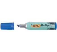 Lot de 12 Bic - Marqueur permanent Marking Onyx 1481- pointe biseautée - corps métal - encre bleue indélébile