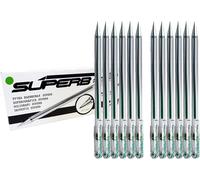 Lot De 12 Bk77 Superb Stylo Bille Longue Durée Pointe 0,7 Mm Vert
