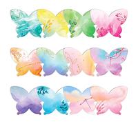Lot de 12 blocs de notes autocollantes en forme de papillon, aquarelle colorée, bloc-notes, bloc-notes pour enfants, index, école, bureau, papeterie, cadeau
