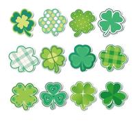 Lot de 12 blocs de notes autocollantes pour la Saint-Patrick - Trèfle porte-bonheur vert - Pour l'école, le bureau, la maison, les étudiants, les enseignants