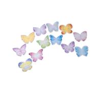 Lot de 12 blocs de notes transportables en forme de papillon - Couleurs variées - Vert - Papier écologique moulé