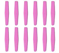 Lot de 12 blocs de ponçage à ongles en forme de losange et polissoir double face pour repousse-cuticules Rose 100/180