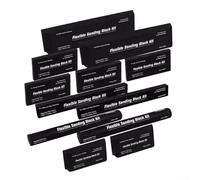 Lot de 12 blocs de ponçage noirs en EVA - Patins de ponçage en mousse souple pour le travail du bois, les détails de la voiture, l'utilisation humide et sèche