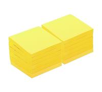 Lot de 12 blocs-notes adhésifs fluorescents de 7,6 x 7,6 cm, 100 feuilles/bloc-notes pour la maison, le bureau, les affaires, rouge (jaune)