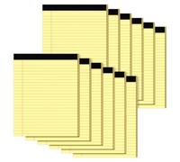 Lot de 12 blocs-notes juridiques jaunes de 21,6 x 27,9 cm, papier ligné à larges lignes, 30 feuilles par bloc-notes, 21,6 x 27,9 cm, impression recto-verso, blocs de papier ligné pour la maison, le