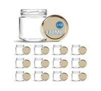 Lot De 12 Bocaux Pour Bébé-Pot Forme Basse 330 Ml -Avec Les Couvercles-Fabrication Française