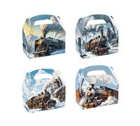Lot de 12 boîtes à bonbons rétro Train Sacs cadeaux pour les décorations de fête de train