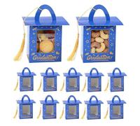 Lot de 12 boîtes à cupcakes de remise de diplôme avec pompon pour diplômés - Boîte décorative avec fenêtre de visualisation - Pour étudiants, camarades et
