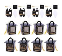 Lot de 12 boîtes à cupcakes de remise de diplôme avec pompon | Support à cupcake avec fenêtre de visualisation - pour étudiants, camarades et