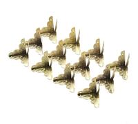 Lot de 12 boîtes à fleurs vintage pour décoration de meubles avec triangle, rotin, fer sculpté, protection pour boîtes en bois et boîtes à bijoux avec vis (doré)