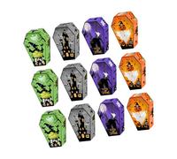 Lot de 12 boîtes à friandises pour fête d'Halloween 250 g/m² en papier cartonné 16 x 6 x 5 cm faciles à plier