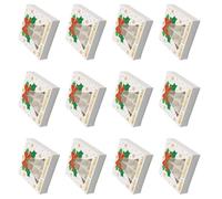 Lot de 12 boîtes cadeau de Noël en papier avec 12 emplacements pour biscuits et bonbons