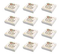 Lot de 12 boîtes cadeau de Noël en papier avec 12 emplacements pour biscuits et bonbons