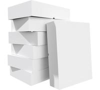 Lot de 12 boîtes cadeaux extra larges avec couvercles pour cadeaux, 43,2 x 27,9 x 10,2 cm, boîtes blanches en carton pour emballage cadeaux, couvertures, peignoirs, chemises, pull, boîtes blanches en