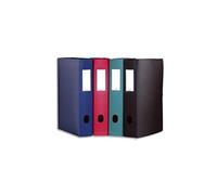 Lot de 12 Boîtes Capacité Standard Memphis 24x32cm Dos 40mm avec Bouton Pression Couverture Polypro Coloris Assortis