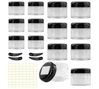 Lot de 12 boîtes de 20 ml et 6 boîtes vides de 30 ml à remplir, en plastique transparent, avec couvercle et 4 spatules, pour crème, lotion, baume à lèvres, produits de beauté DIY