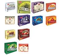 lot de 12 boites de cones hem - Aloe Vera, Myrtille, Cannelle, Cannelle Rose, noix de coco, Dragon Blood, encens et myrrhe, lavande, jasmin précieux, précieuse Rose, Mandarine et sauge blanche