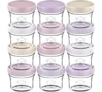 Lot de 12 boîtes de conservation pour nourriture pour bébé - Anti-fuite - Passe au micro-ondes - Récipient de rangement pour nourriture pour bébé - Bocaux à boules (Lilac)